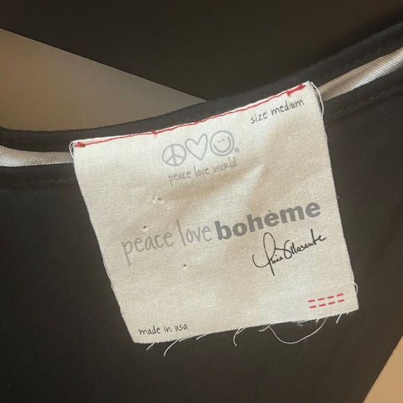 Peace Love Boheme black and white spaghetti strap summer dress. - Picture 8 of 10